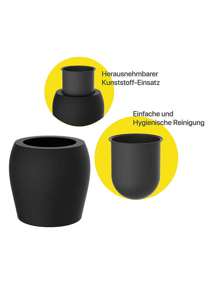 Schütte WC-Bürstenhalter in Schwarz - (H)37,7 x Ø 13 cm günstig kaufen onesize