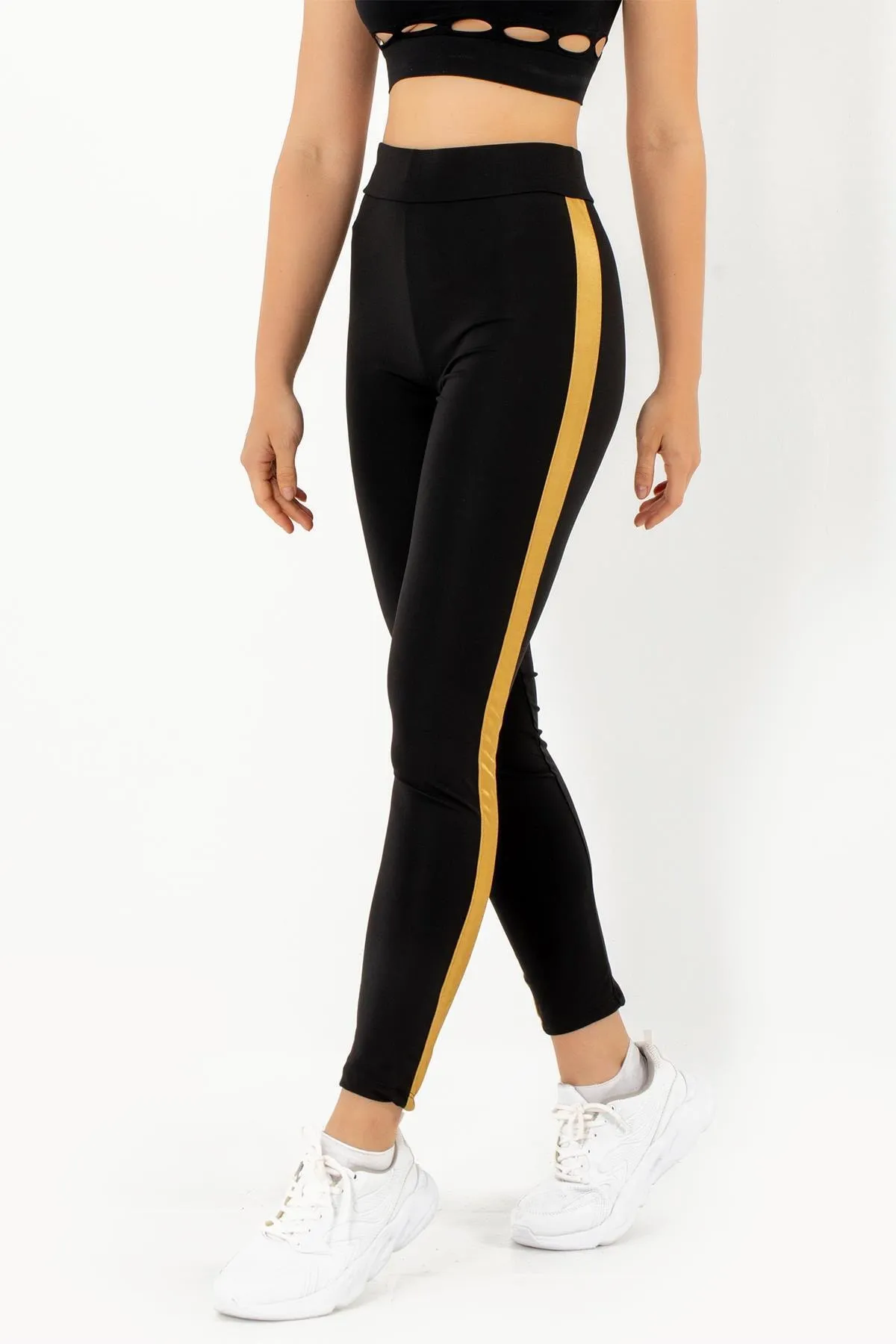 Doremi  Schwarze dicke gestreifte Strumpfhose für Damen