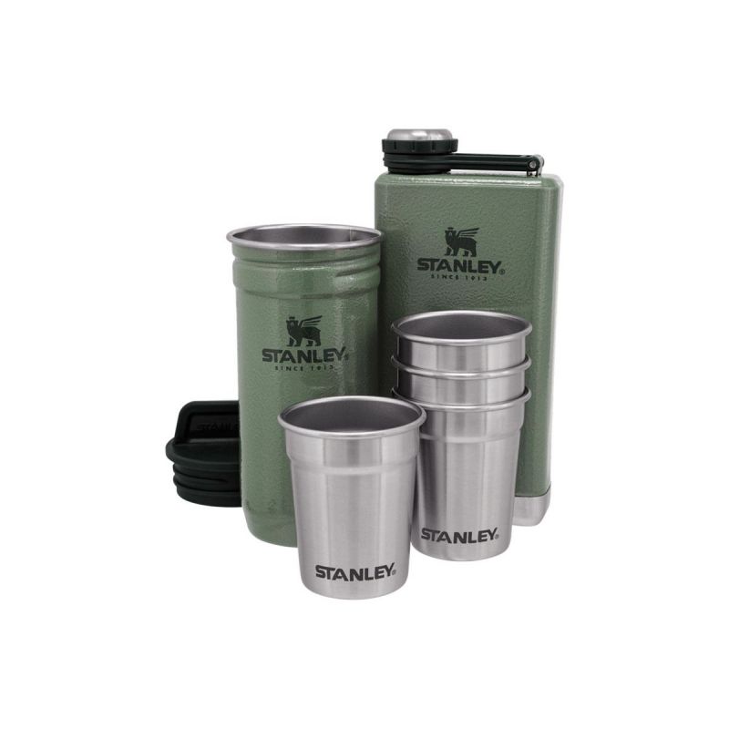 Stanley Flachmann-Set, Adventure Pre-Party Schnapsglas + Flask Set 6-tlg. Hammertone Green