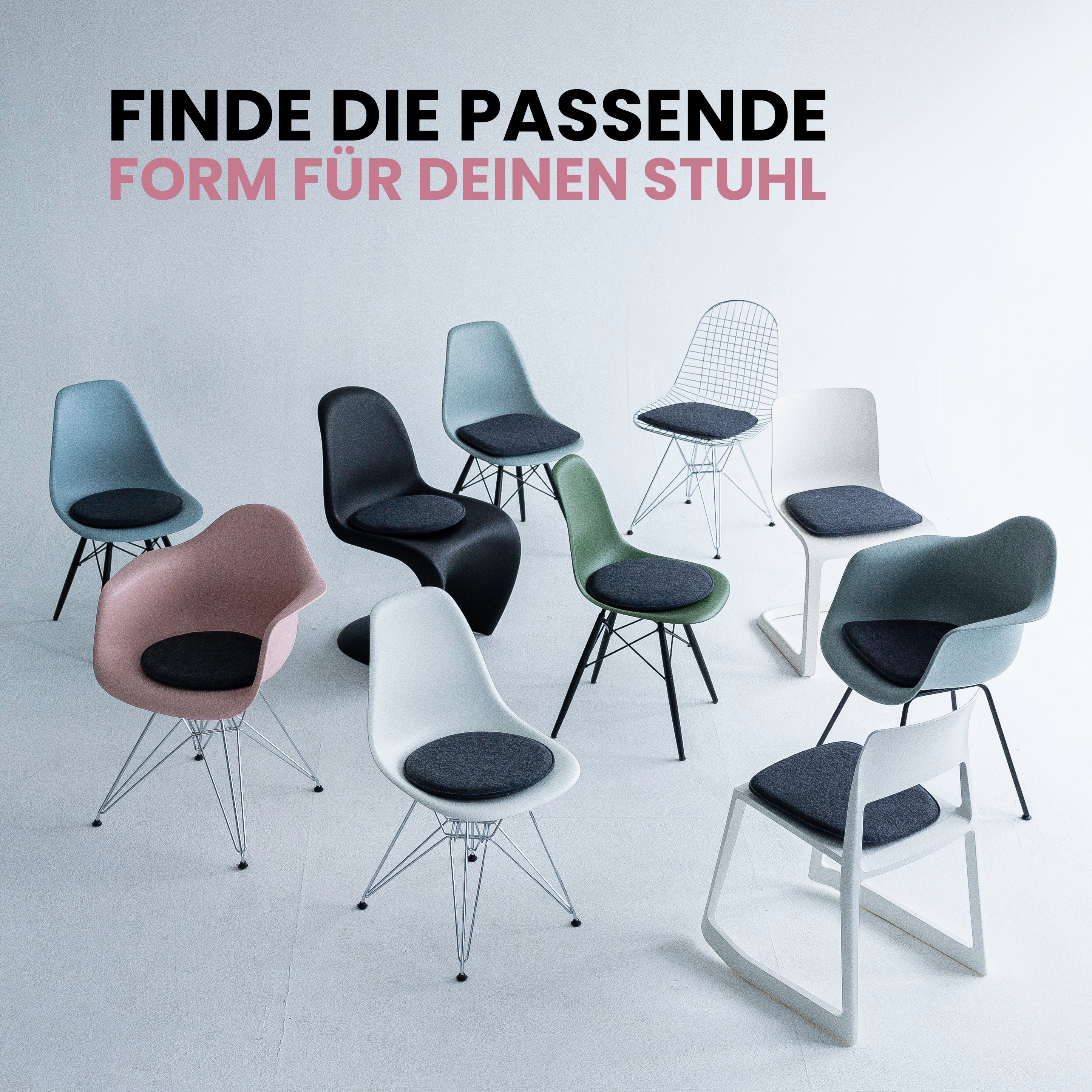 Easy and Green Sitzkissen Filz Rutschfest, upcycling rPET Filz, Made in Germany, Extra Bequem