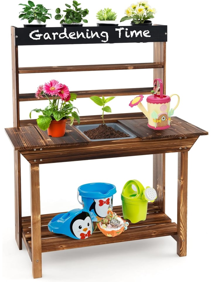 COSTWAY Matschküche Kinder Outdoor in Braun günstig kaufen onesize