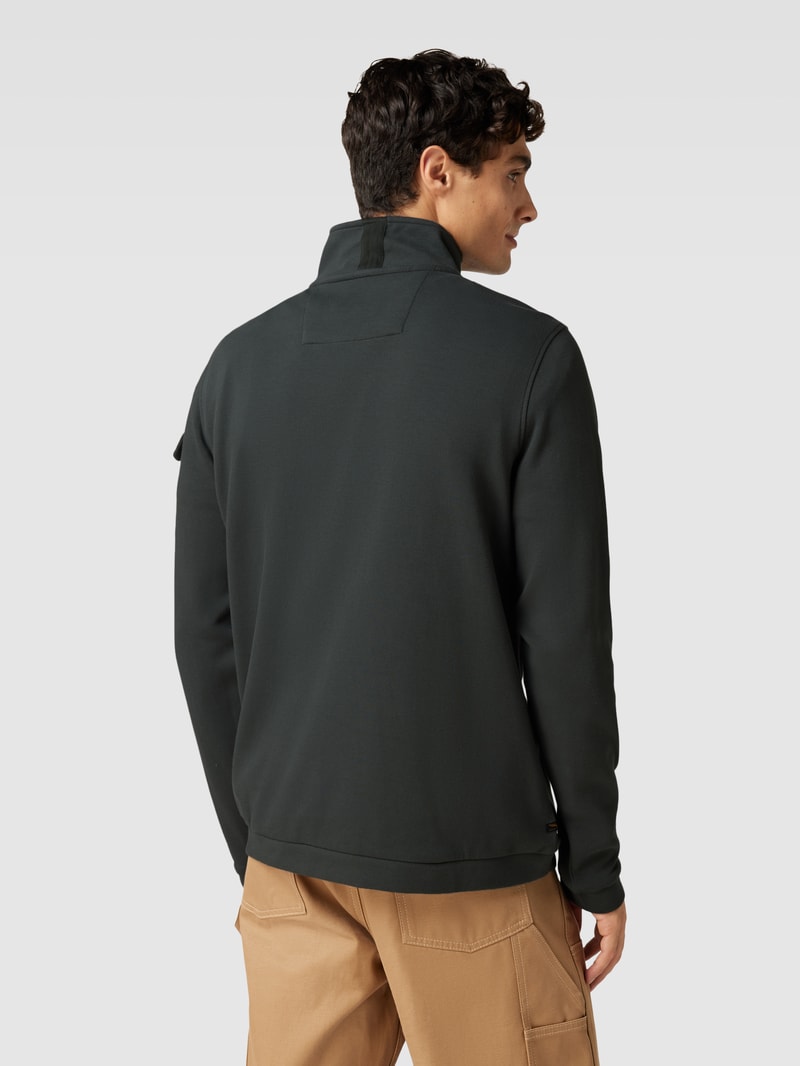 Sweatshirt mit Troyer-Kragen in marineblau
