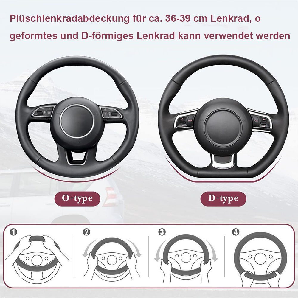 CTGtree Lenkradbezug Lenkradbezug Fell Lenkradhülle Winter Universal