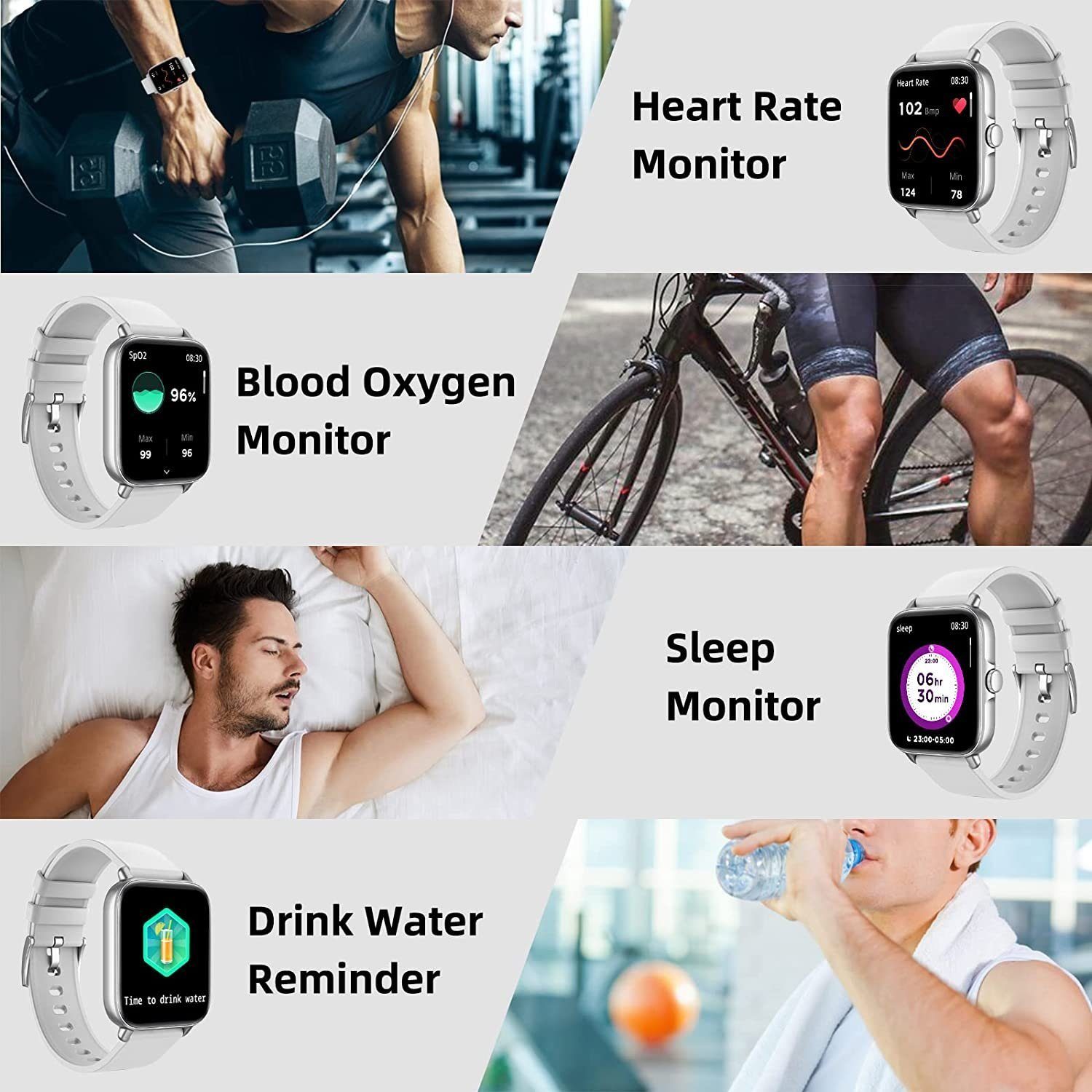 Mutoy Smartwatch, Fitness Tracker Uhr, Damen Herren Smartwatch (Fitnessuhr mit Telefonfunktion 1,69