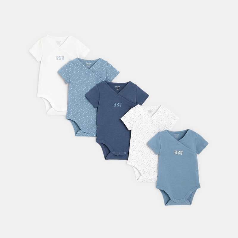 Body croisé (lot de 5) bleu naissance