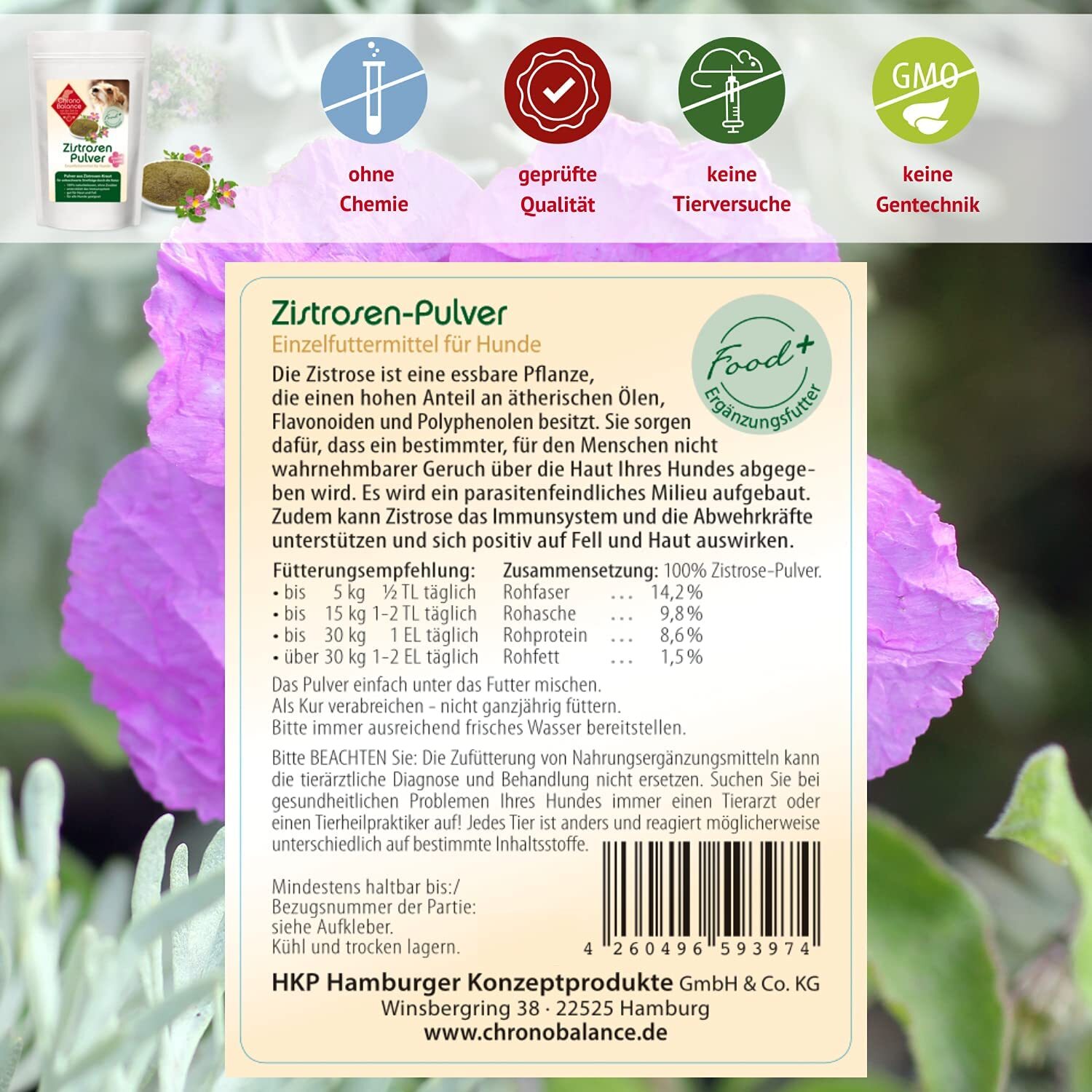 ChronoBalance Ergänzungsfutter & Aufzucht ChronoBalance Zistrosen-Pulver 250 g
