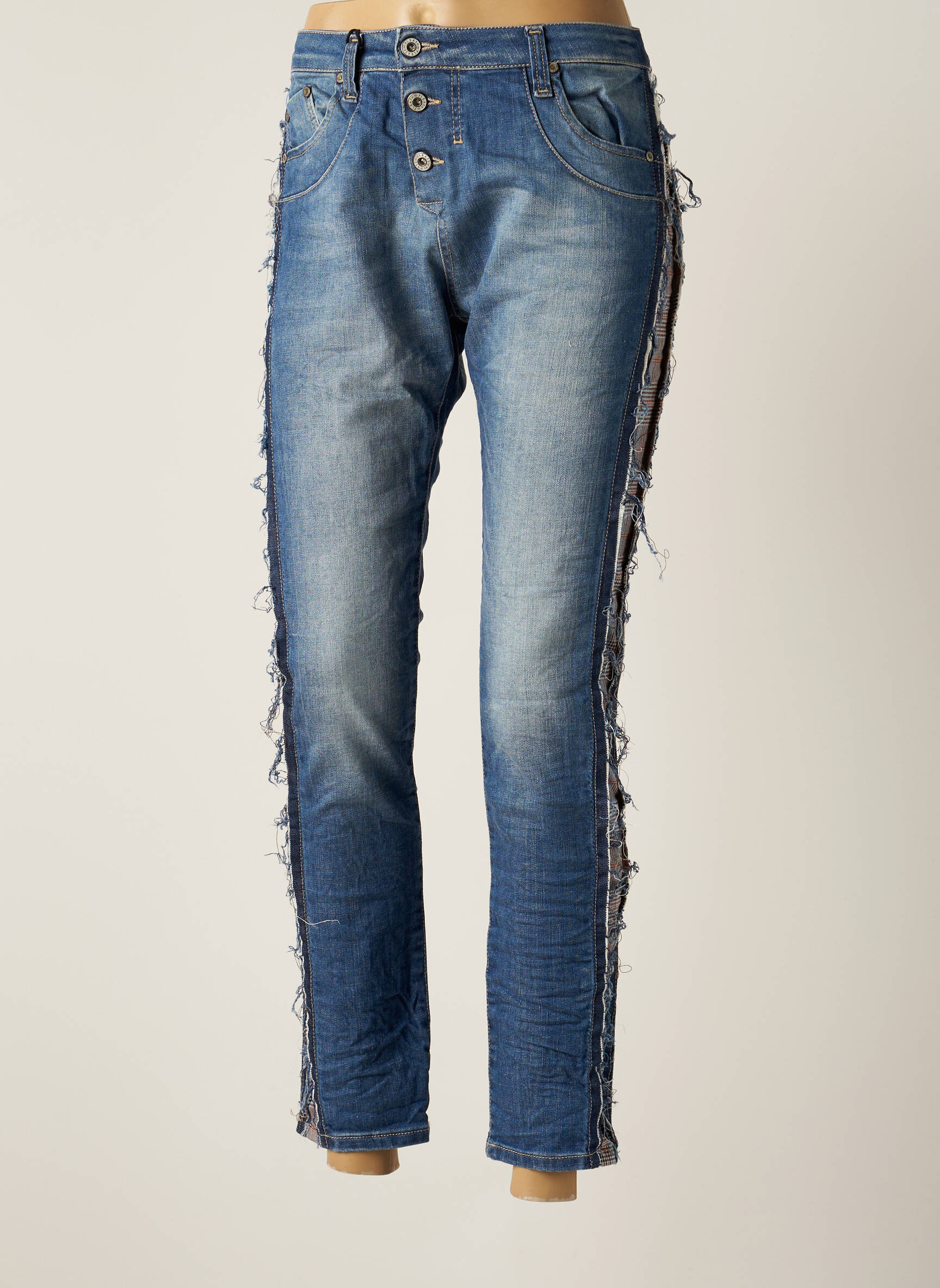 Please Jeans Coupe Slim Femme couleur bleu