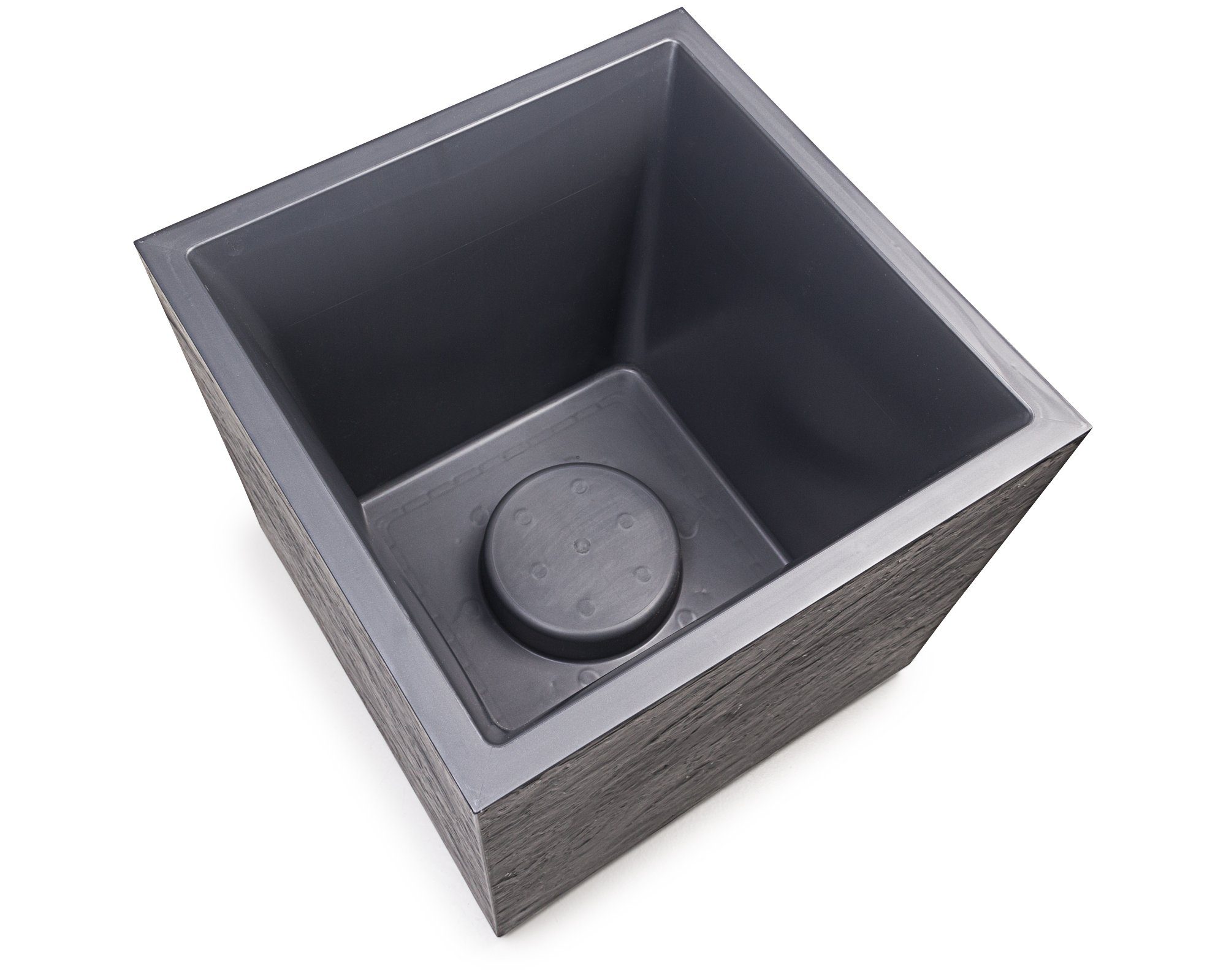 ONDIS24 Blumenkasten Ondis24 Pflanzkübel Vulkan Pierre 50, 50x50x50 cm, in Vulkanstein/Basalt-Optik mit Wasserspeicher