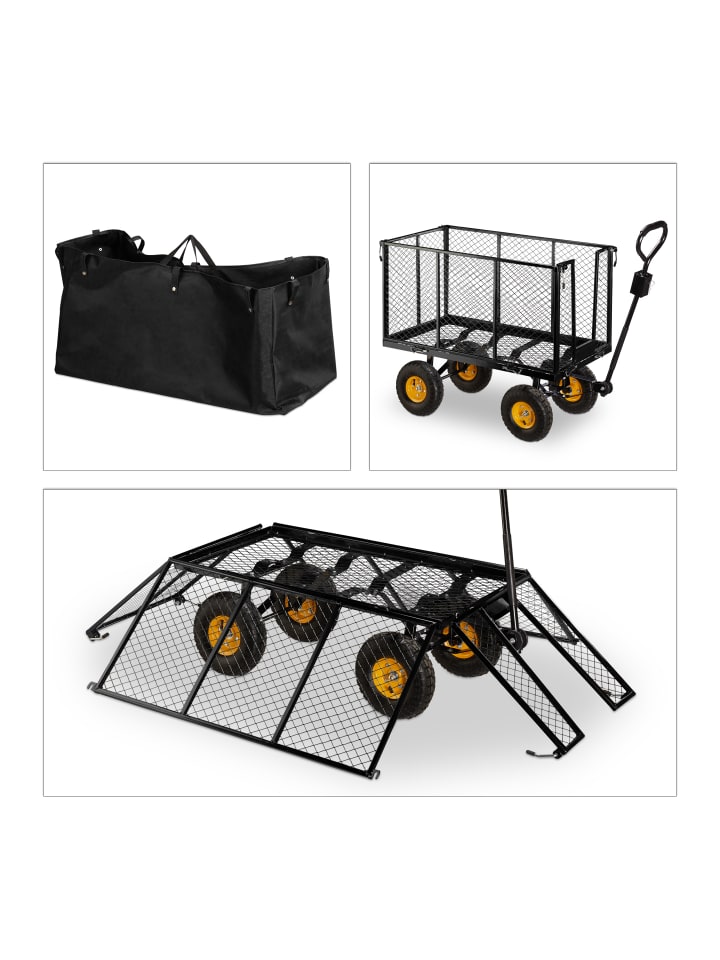 relaxdays Handwagen in Schwarz günstig kaufen onesize