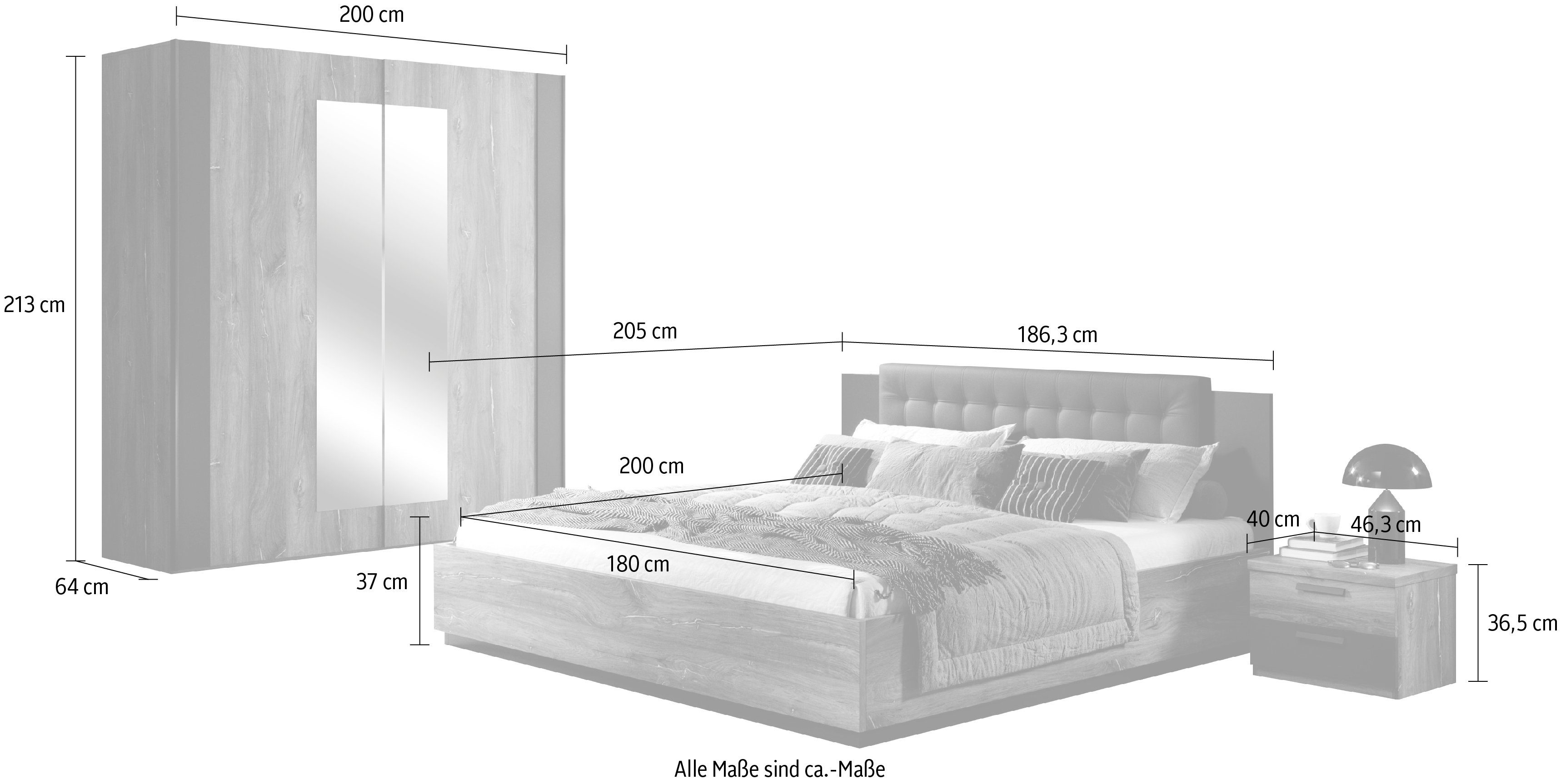 Helvetia Schlafzimmer-Set Sigma, 4-teilig