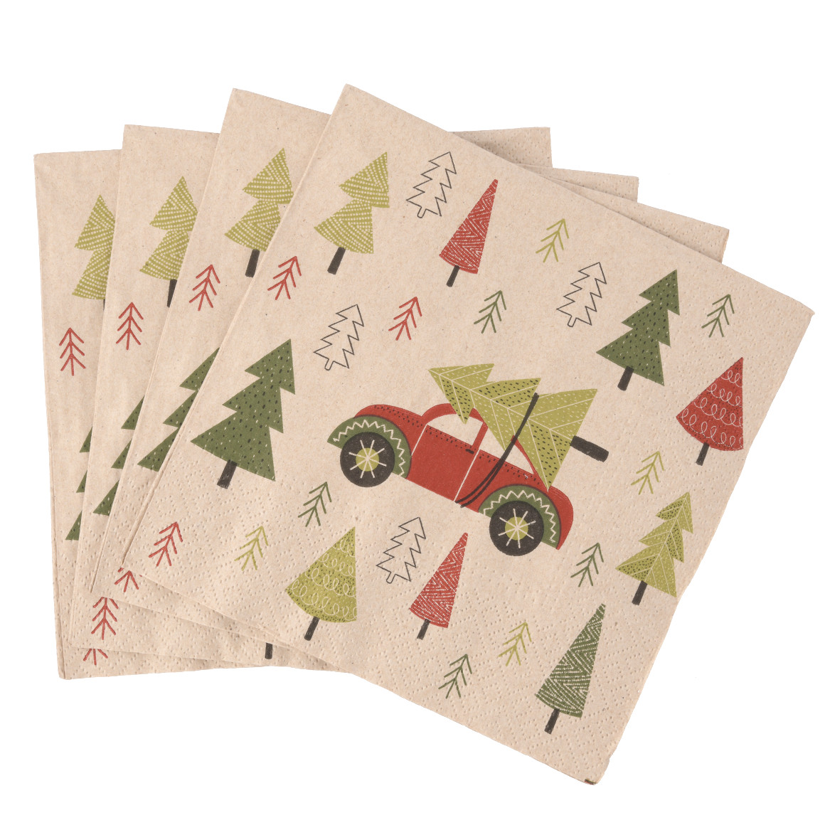20 Servietten im weihnachtlichen Dessin beige / bunt