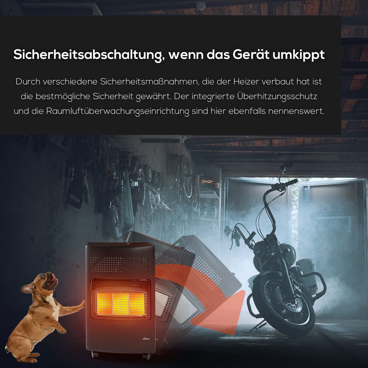 TroniTechnik Gas- Heizgerät für Propangas mit Nennleistung 4,2KW inkl. Zubehör
