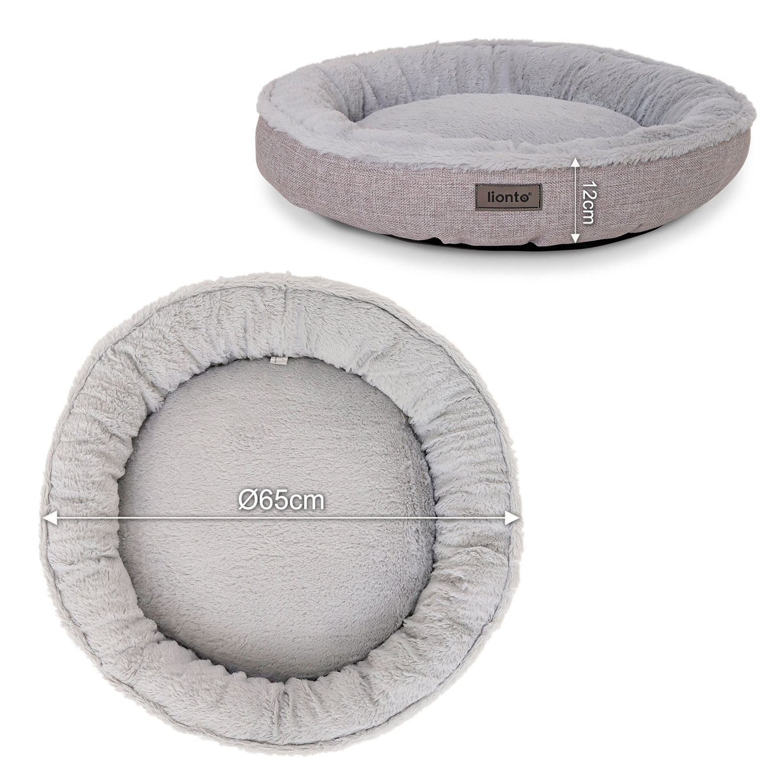 Lionto Hundebetten Lionto Rundes Hundebett grau M