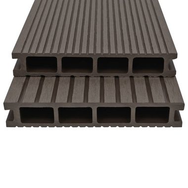 Teppichboden WPC Hohlkammer Terrassendielen + Zubehör 20m² 2,2m Dunkelbraun, vidaXL, Höhe: 2.5 mm