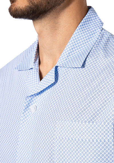 Novila, Pyjama, Popeline, hellblau gemustet