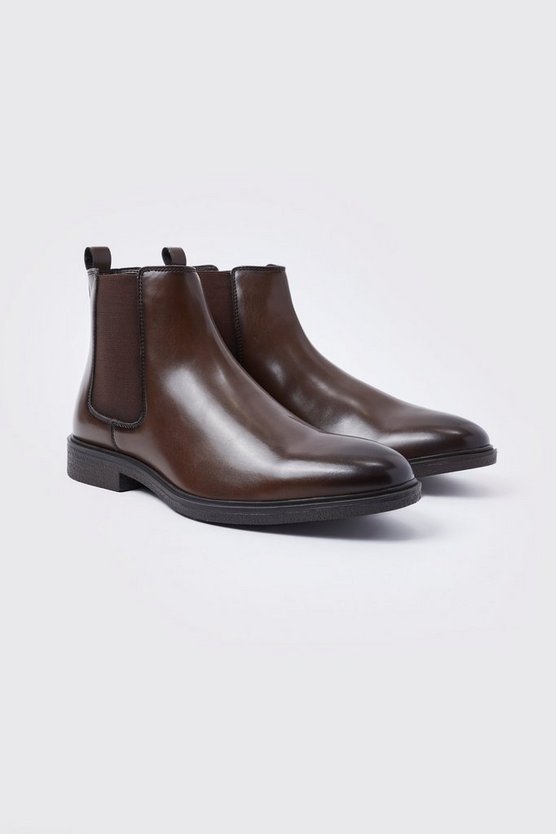 Klassische Kunstleder Chelsea-Stiefel