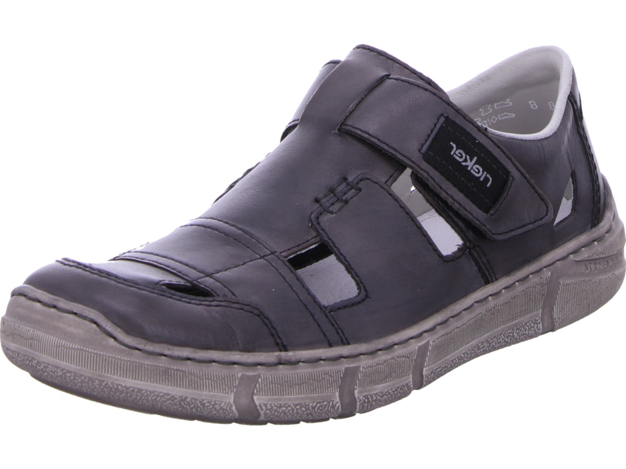 RIEKER Sportliche Slipper grau