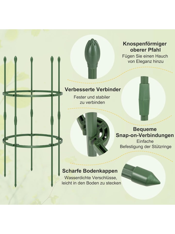 COSTWAY Tomaten Rankhilfe 3er Set 50x102cm in Grün günstig kaufen onesize