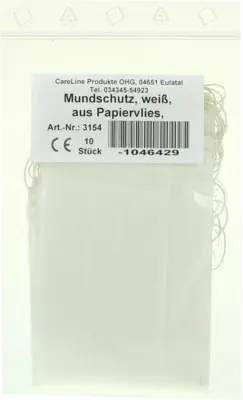 MUNDSCHUTZ PAPIERVLIES m.Gummiband weiß  10 St