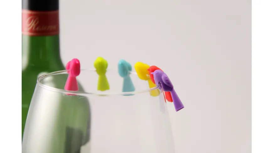 Winkee Glasmarkierer Vogel 6er Set