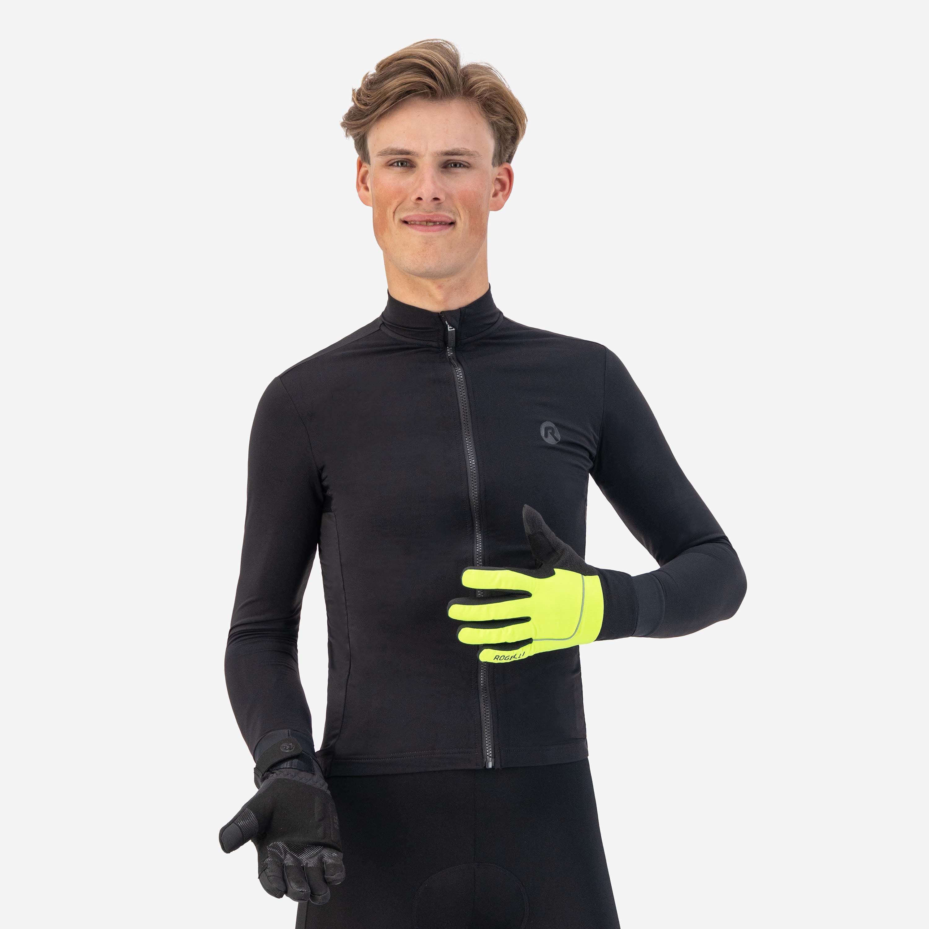Rogelli Essential Fluor Herren Winter-Fahrradhandschuhe