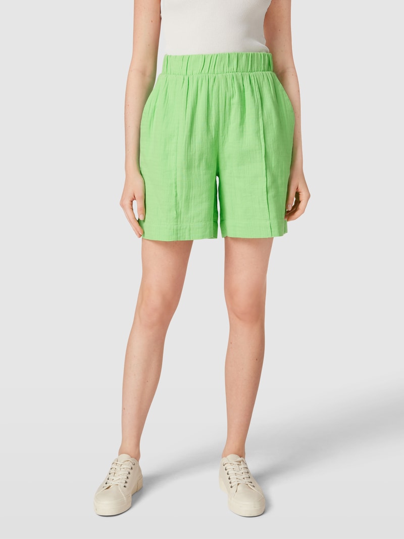 Shorts aus reiner Baumwolle mit Eingrifftaschen Modell 'Piro' in grün