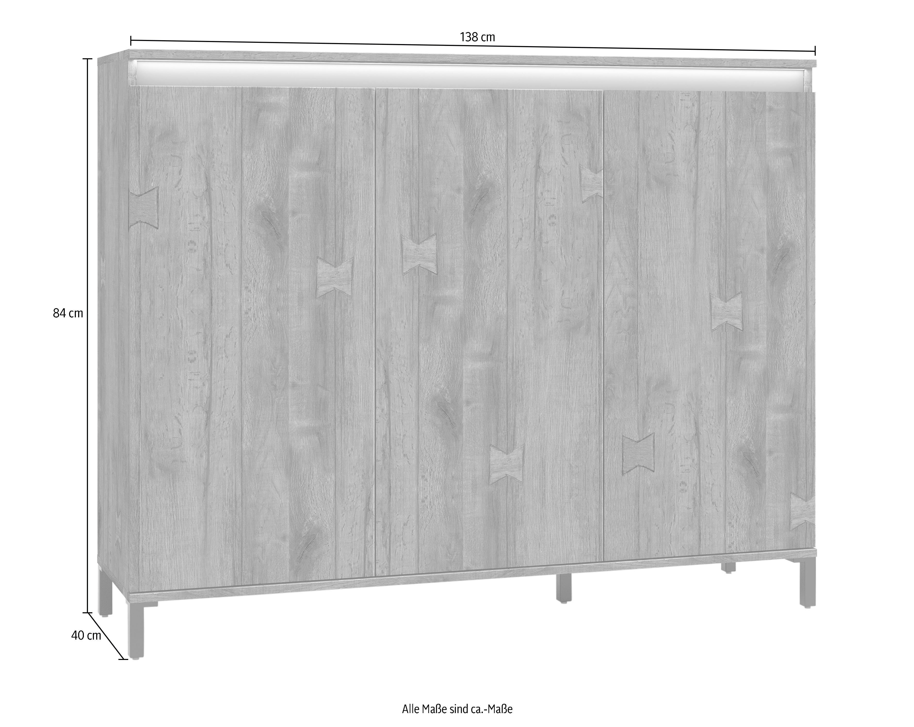 INOSIGN Highboard Genio Industrial, Mit wendbare Blende in weiß/ anthrazit, Höhe 110 cm