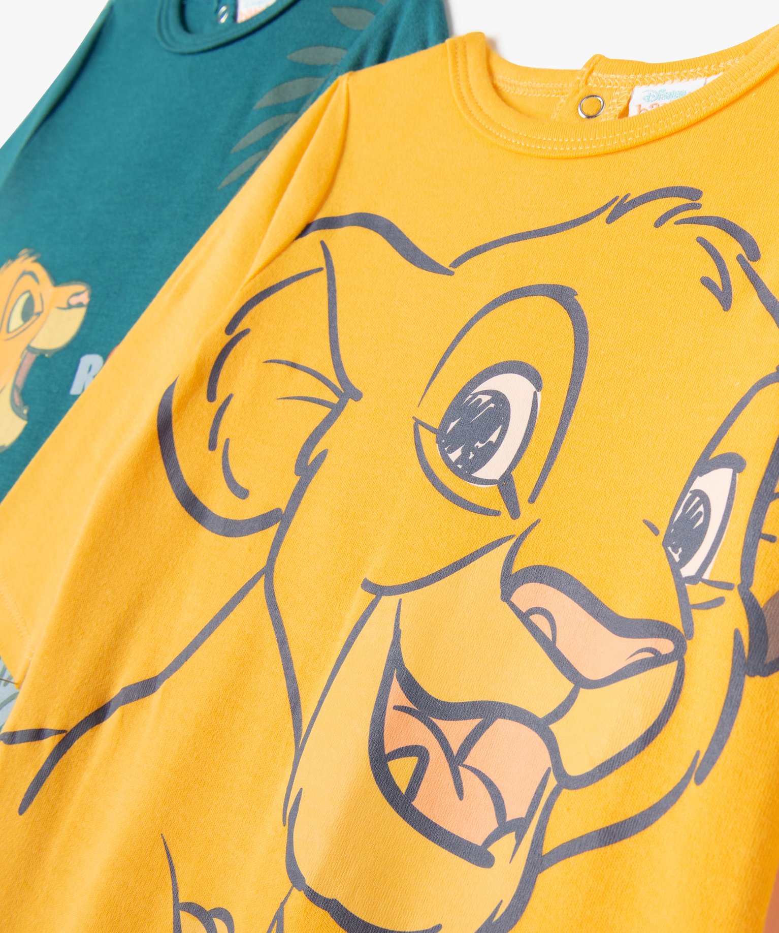 Pyjama dors-bien en jersey de coton à pont-dos bébé (lot ... jaune | GEMO