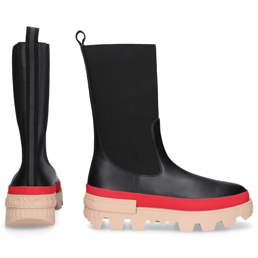 Moncler - Chelsea Boots CHELSEA HIGH Kalbsleder - schwarz