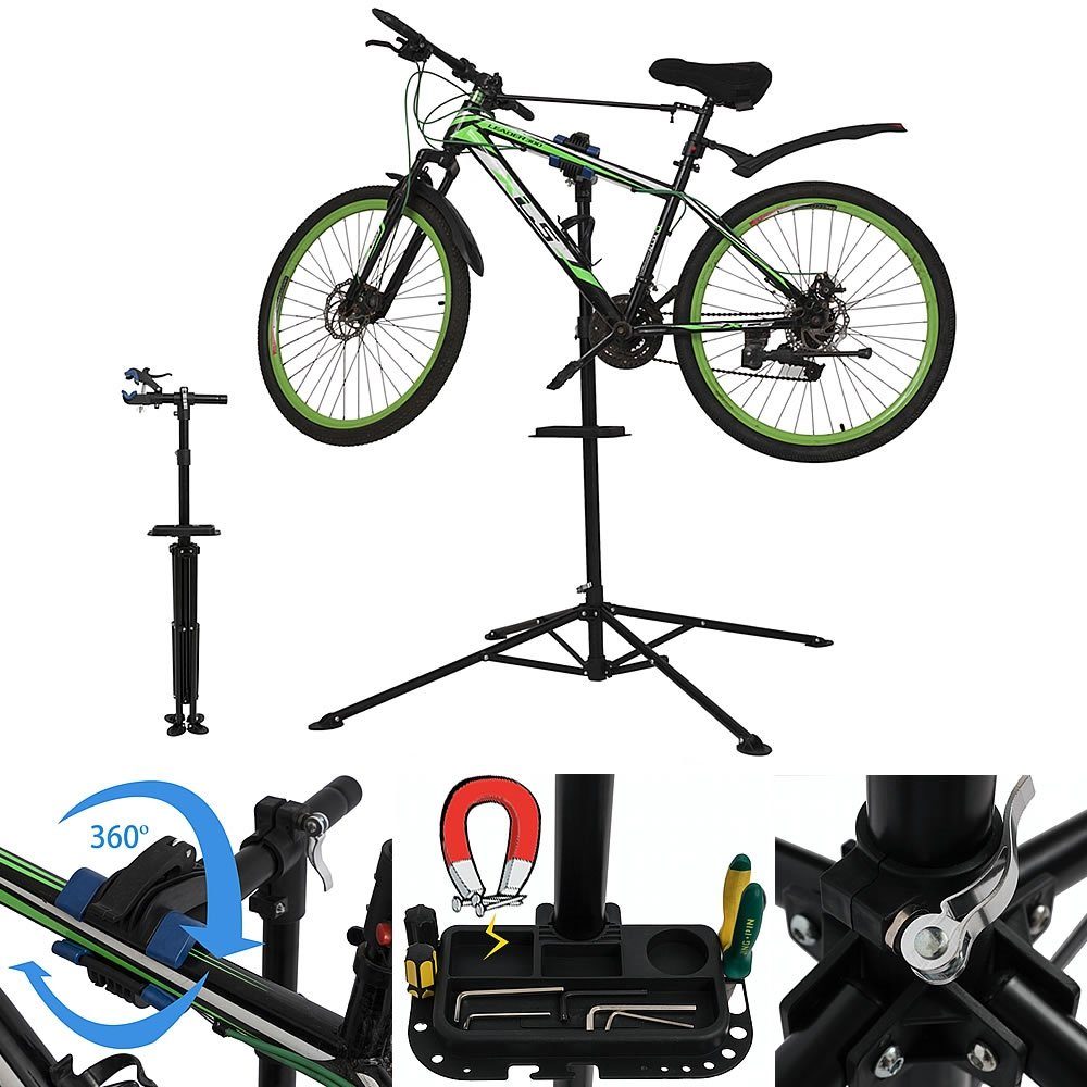 Mucola Fahrrad-Montageständer Fahrradmontageständer 360° drehbar höhenverstellbar Reparaturständer (Stück), Lackschonend