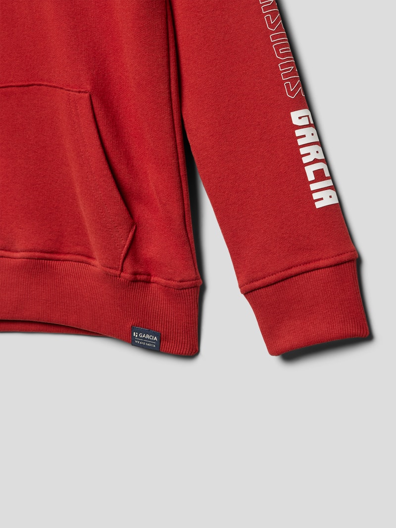 Hoodie mit Label-Prints in rot