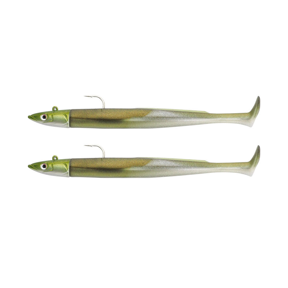 2 pre-rigged Fiiish Double Combo crazy paddle tail soft lures, 12cm off-shore, 15g