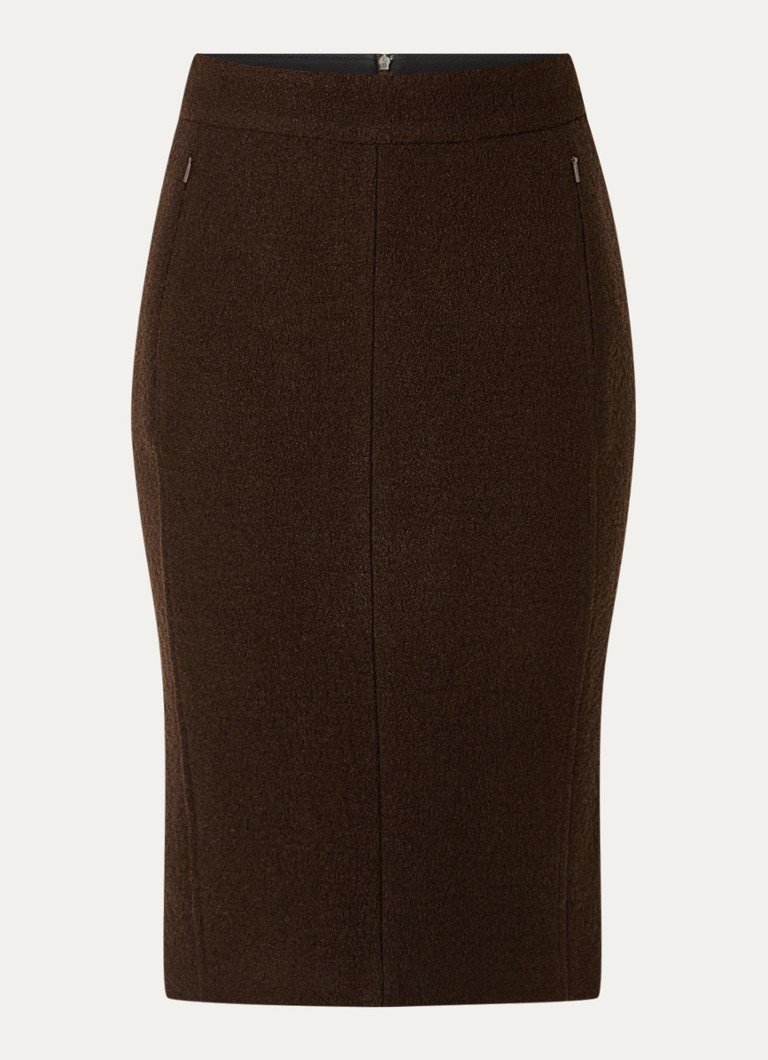 Vanilia  Midi rok van scheerwol met ritszakken