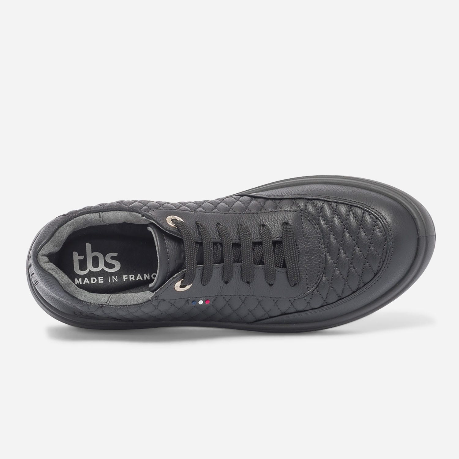 Tennis TBS noir en cuir matelassé