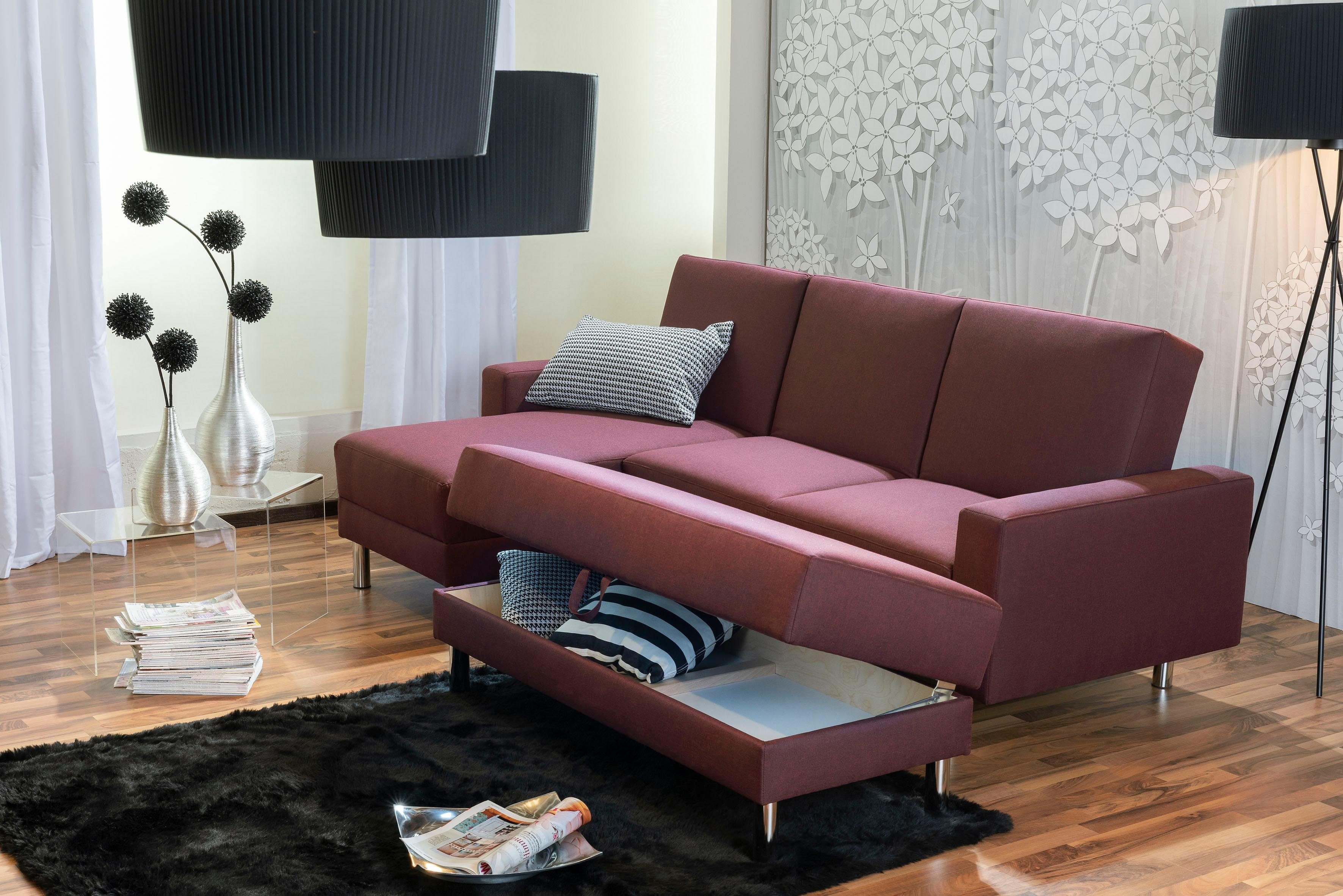 Max Winzer® Schlafsofa Just Fresh, mit Rückenverstellung, inklusive Stauraumhocker