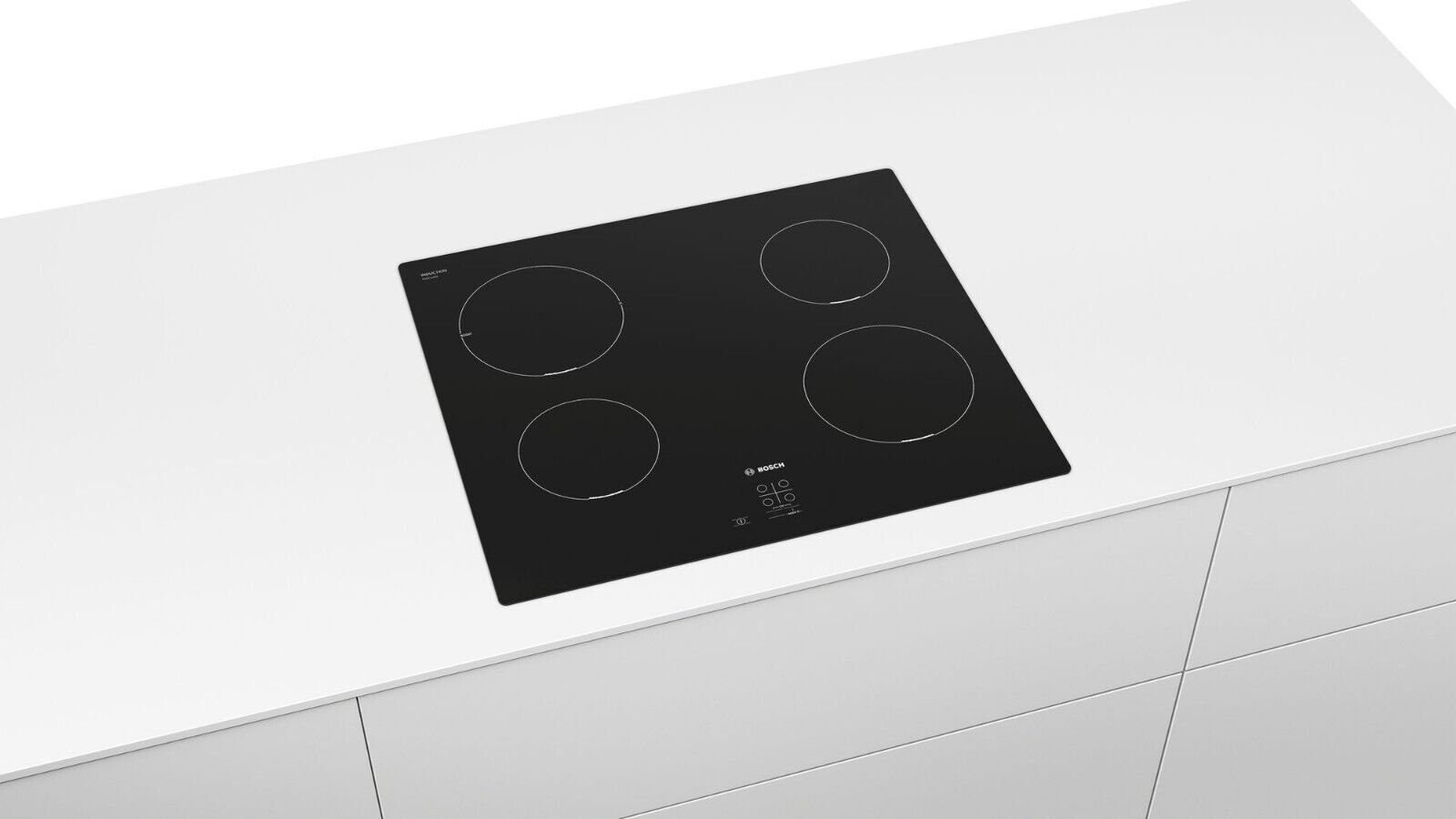 BOSCH Induktions Herd-Set Autark Einbau Backofen Schwarz und Kochfeld, mit 1-fach-Teleskopauszug