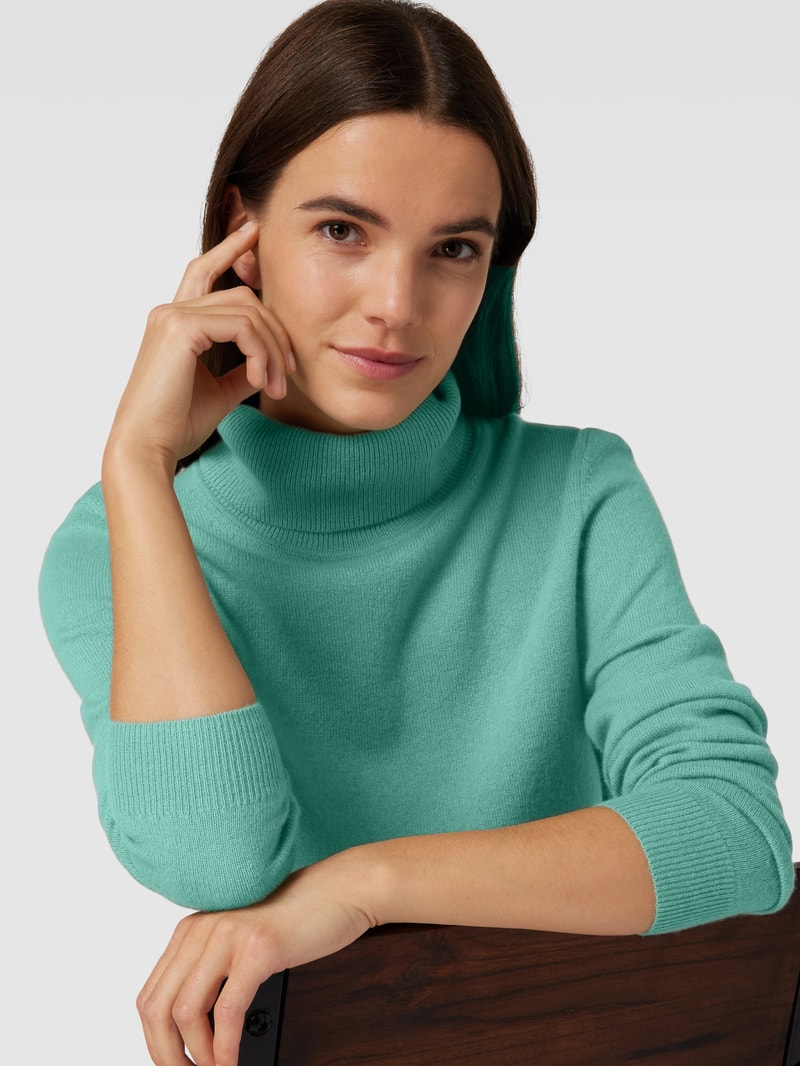 Kaschmirpullover in melierter Optik in schilf