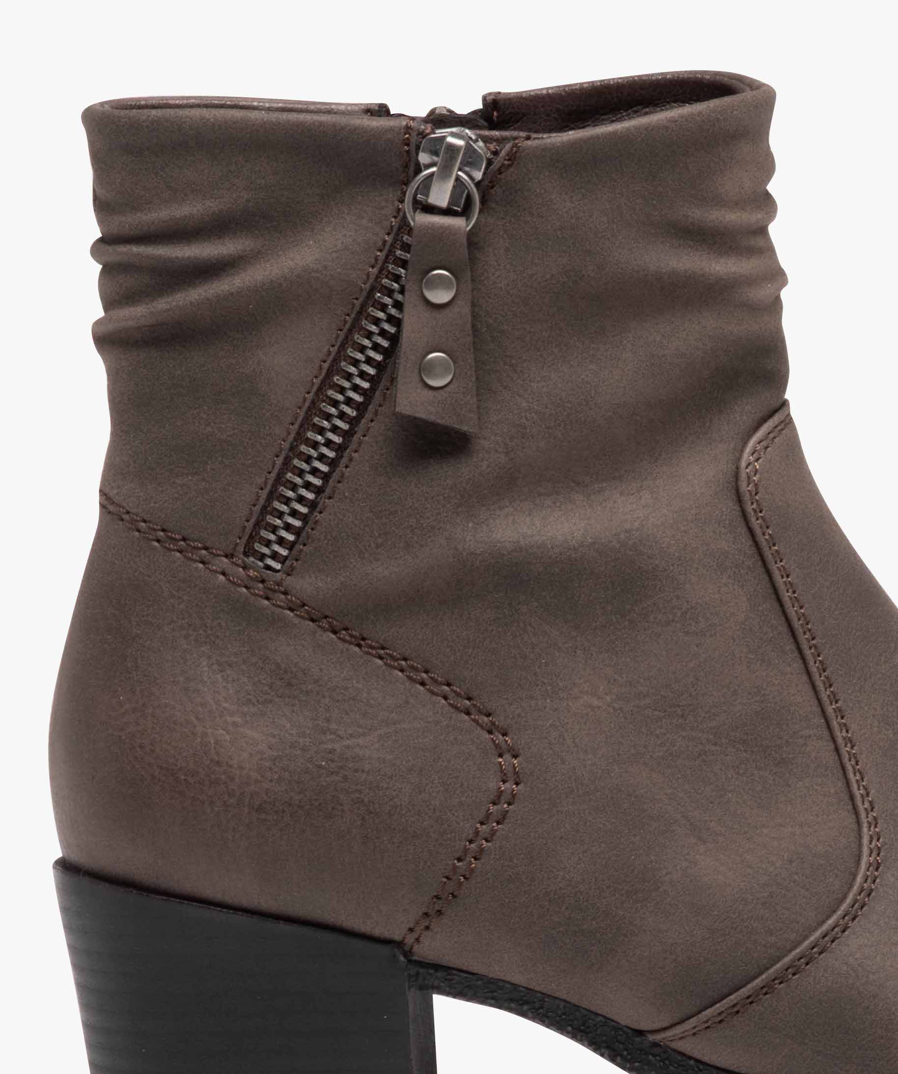 Boots fourrées à talon et semelle plateforme femme marron | GEMO