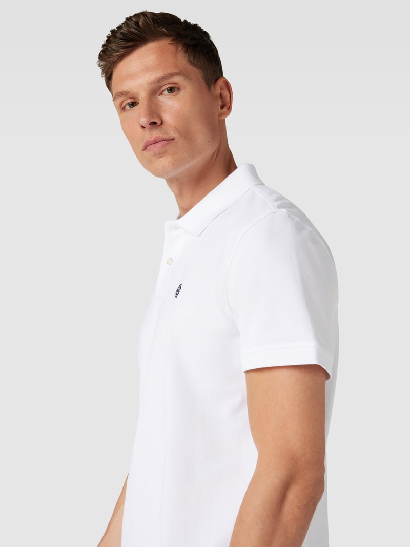 Poloshirt mit Label-Stitching in weiß