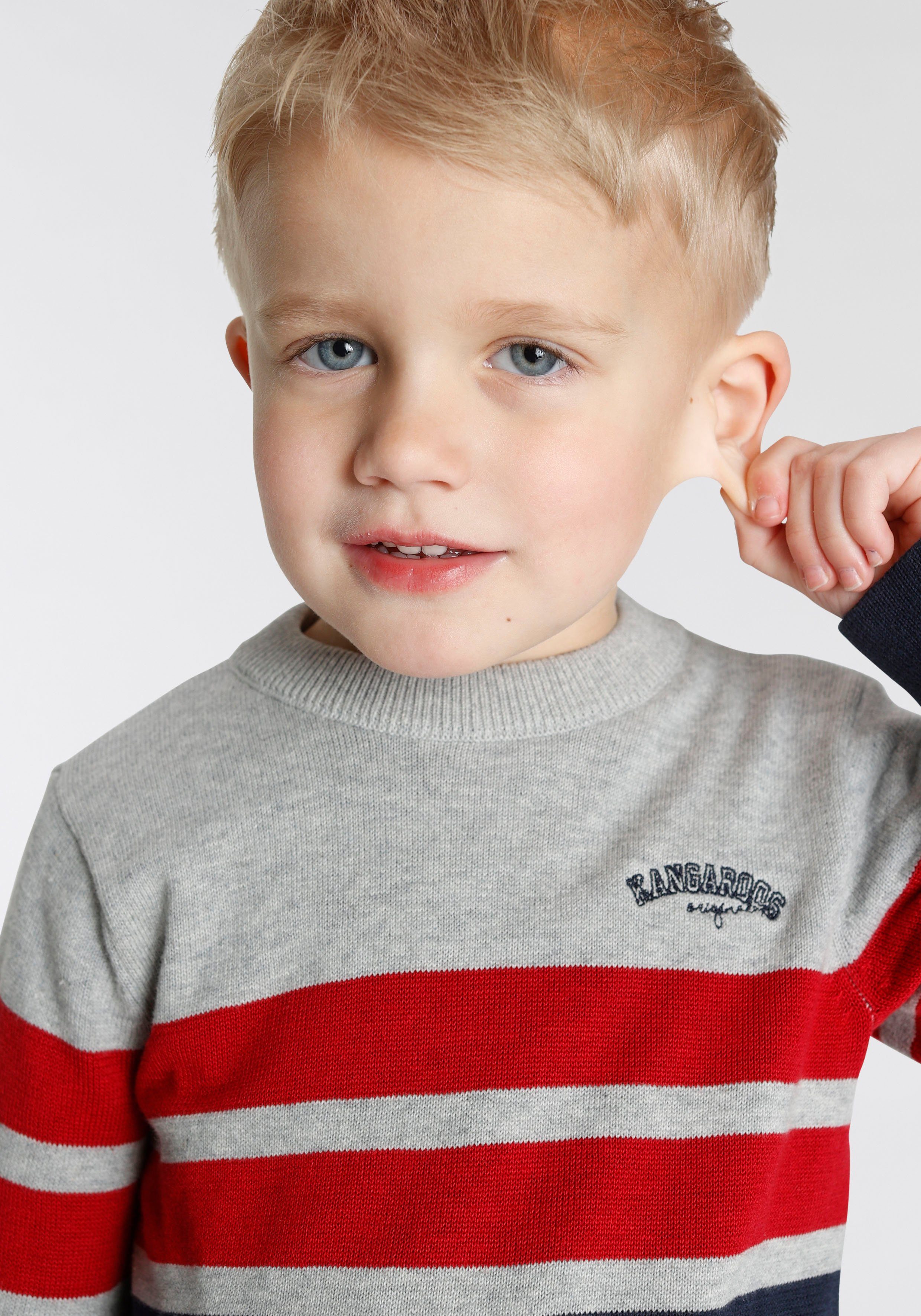 KangaROOS Strickpullover für kleine Jungen mit Logostickerei