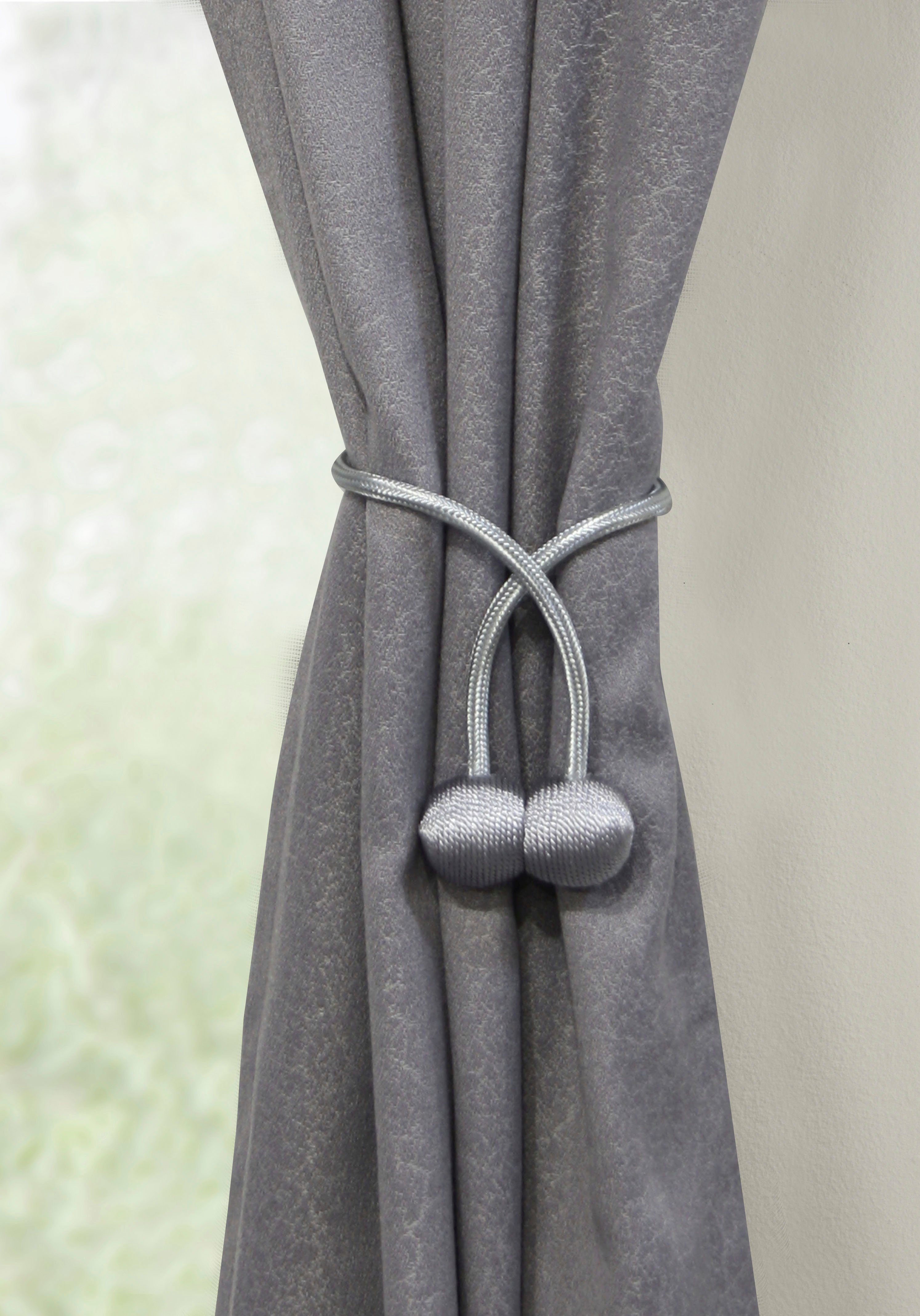 Raffhalter Raffhalter Flex-S mit Magnet, GARDINIA, (2-tlg), vielfältige Anbringungsmöglichkeiten