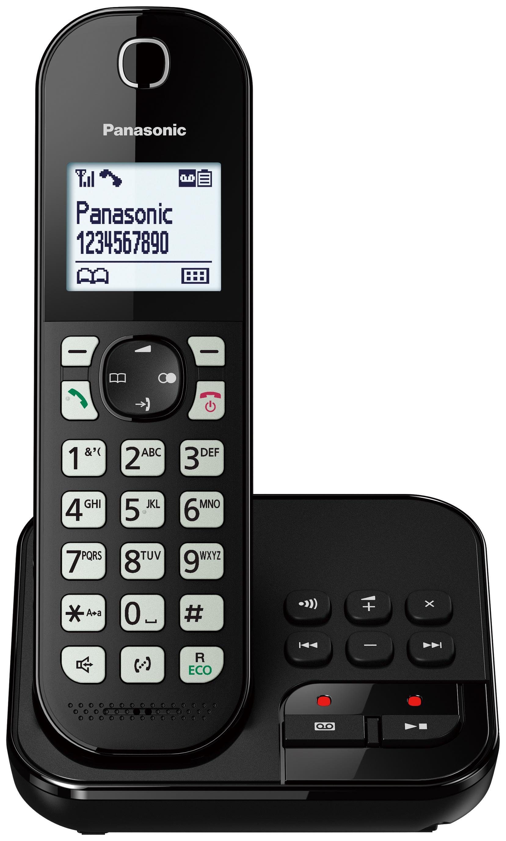 Panasonic KX-TGC 460GB Schnurloses DECT-Telefon (Mobilteile: 1, Schnurloses-Telefon, Anrufbeantworter, Extra Freisprechtaste)