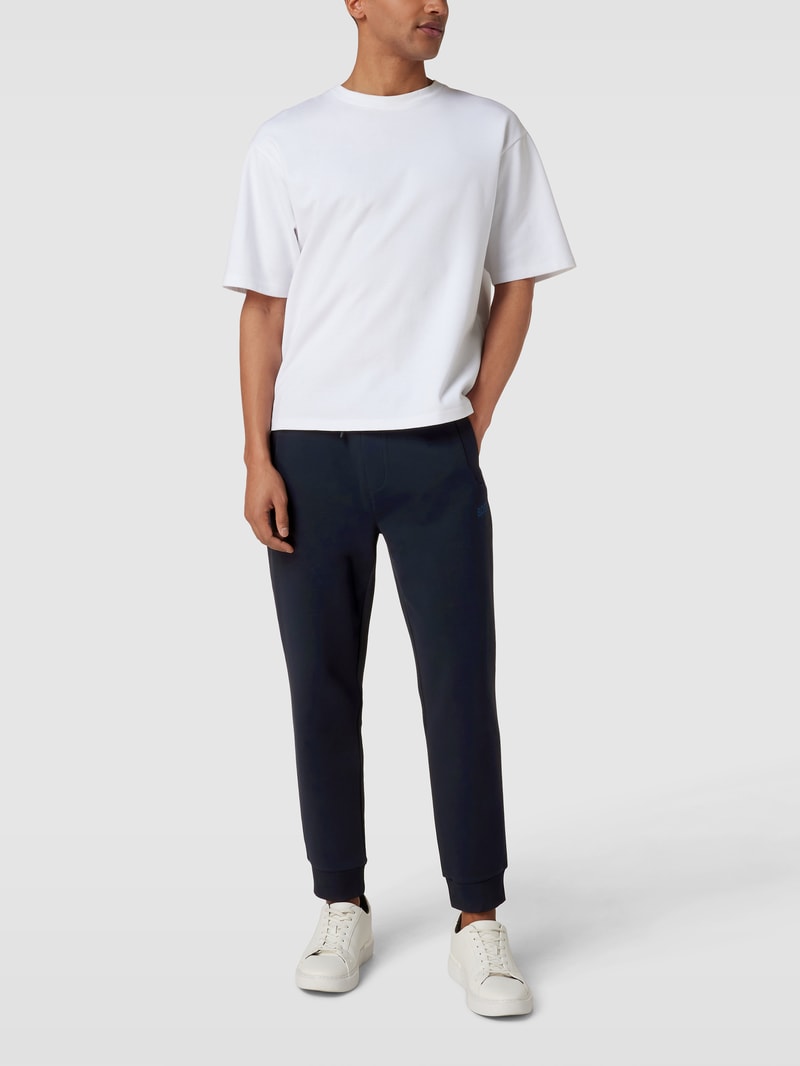 Sweatpants mit Label-Stitching Modell 'Hadiko' in dunkelblau
