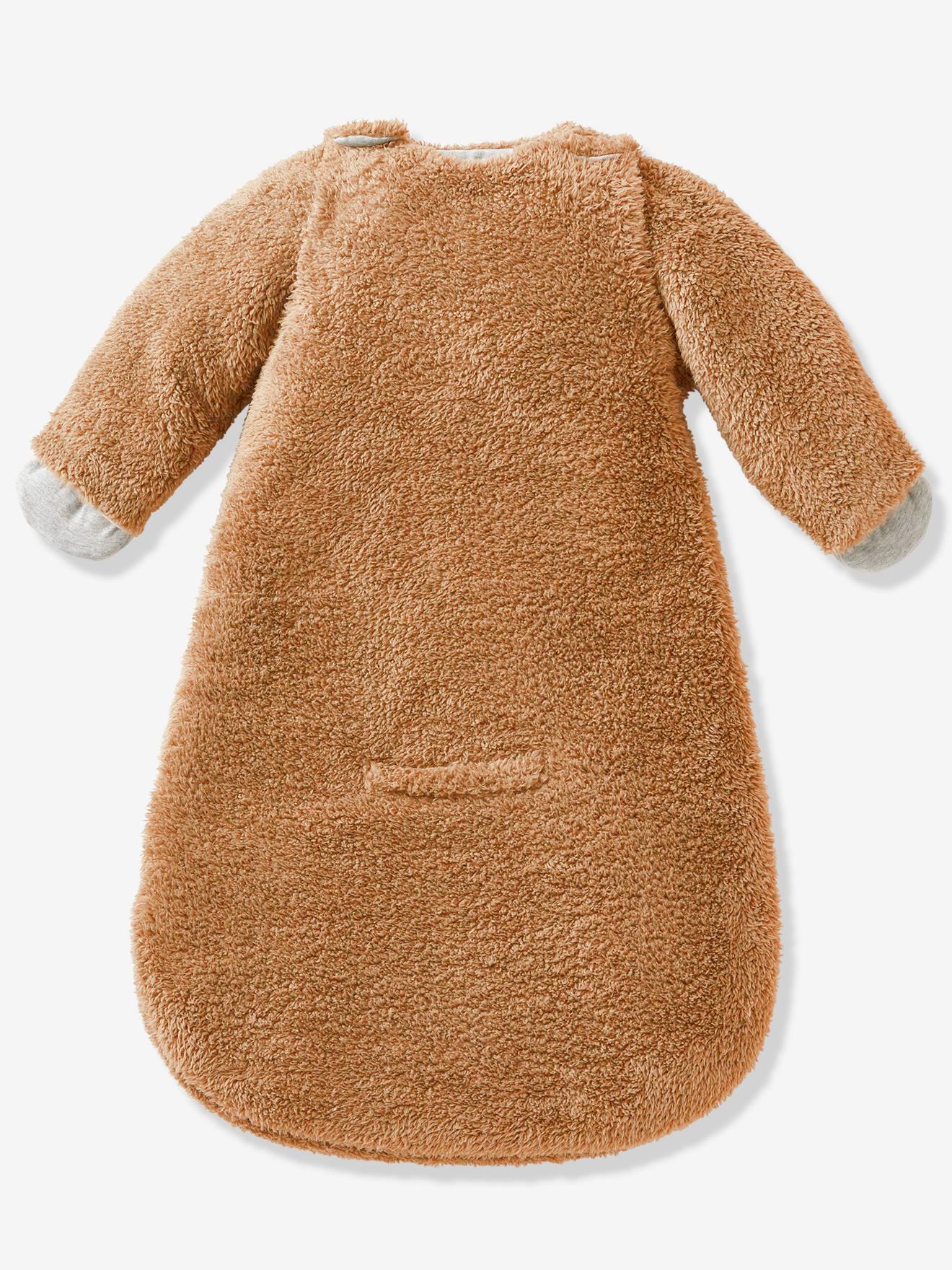 Vertbaudet Baby Auto-Schlafsack aus Mikrofaser Oeko-Tex - beige