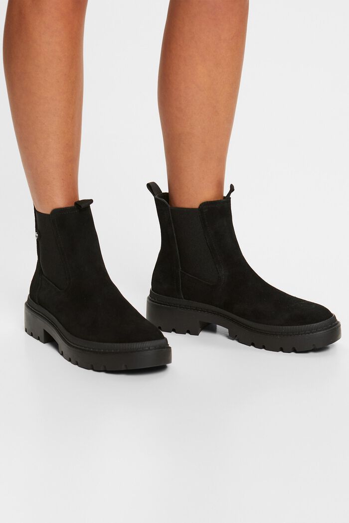 Boots aus echtem Veloursleder