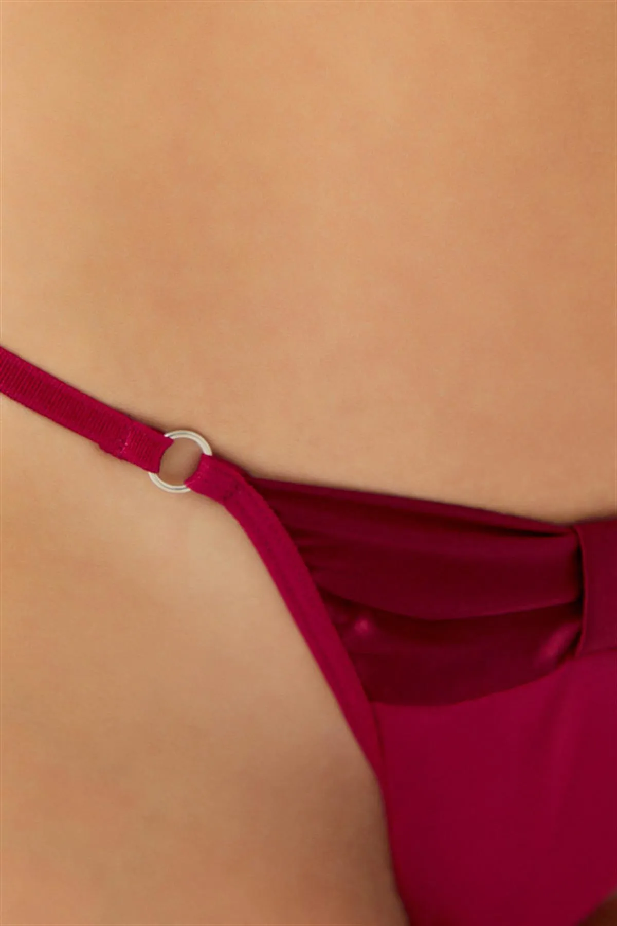 Cottonhill  Transparenter Tüll-Satin, detaillierter, verstellbarer, elastischer Damen-Tanga, 3er-Pack