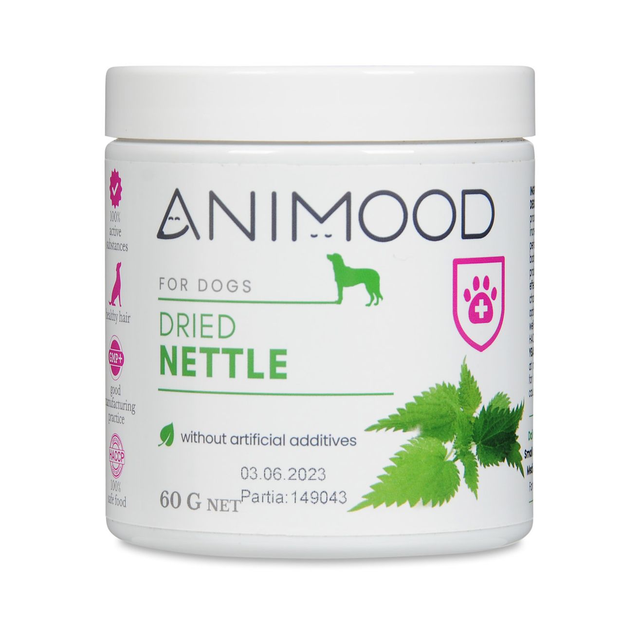 Animood Getrocknete Brennnessel für Hunde - Ergänzung 60g