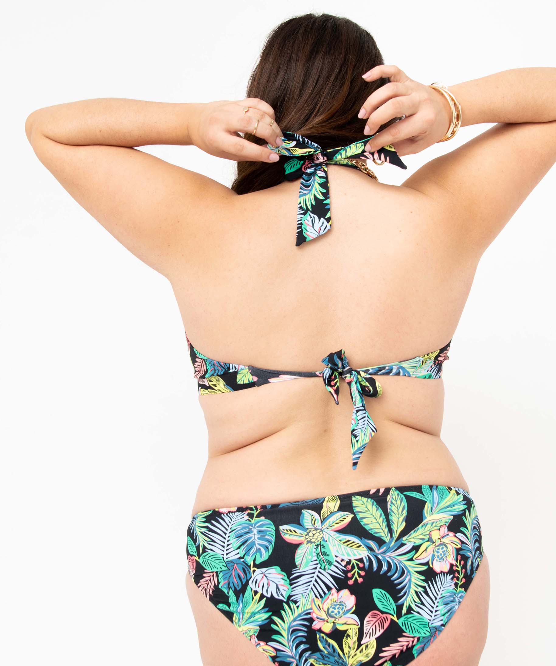 Haut de maillot de bain femme grande taille forme triangle imprime | GEMO