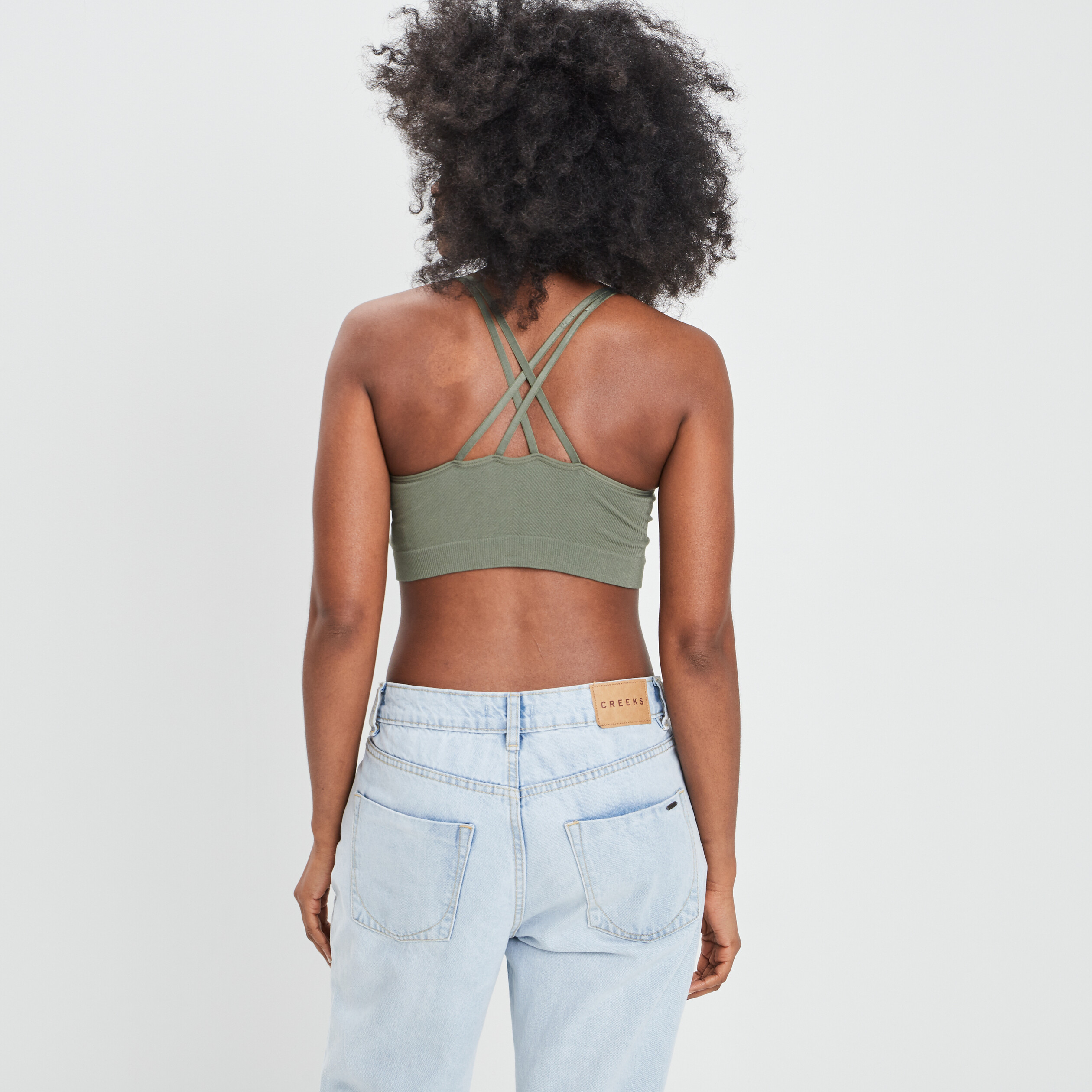 Soutien-gorge brassière vert kaki femme | La Halle