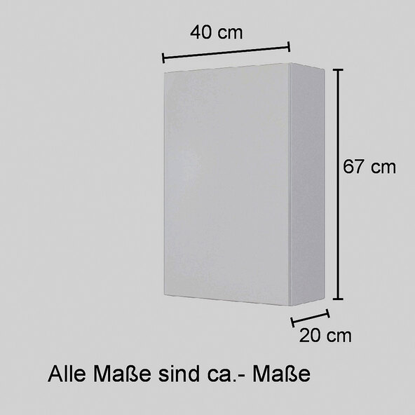 Hängeschrank Bristol, 40 cm, matt weiß/weiß